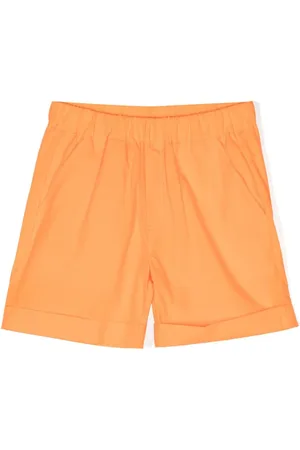 PUCCI Junior stripe-detail monogram-jacquard shorts - Orange