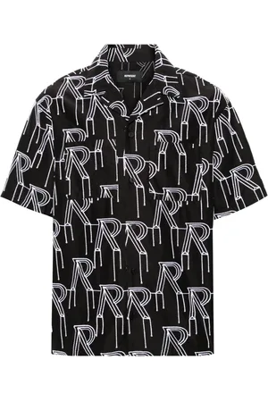 Represent Initial-embroidered cotton overshirt
