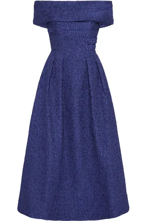 Rebecca Vallance Helene textured off-shoulder midi dress