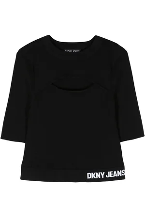 DKNY Cut-out ribbed-knit top