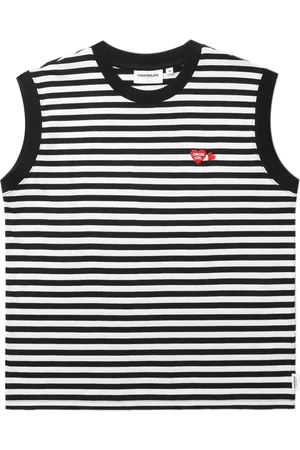 Chocoolate Striped cotton tank top