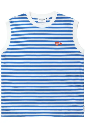 Chocoolate Striped cotton tank top