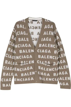 Balenciaga Logo-jacquard button-up cardigan