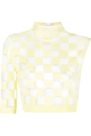 Sportmax Check-pattern crop top