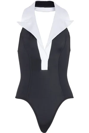 Balmain Contrasting-collar swimshuit