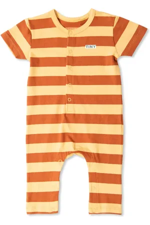 Tiny Cottons Logo-print striped romper