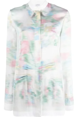 Loewe Abstract-print band-collar shirt