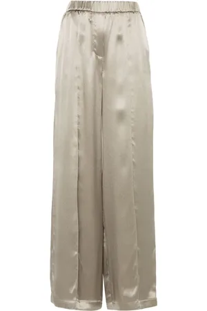 Loewe Anagram-embroidered satin trousers