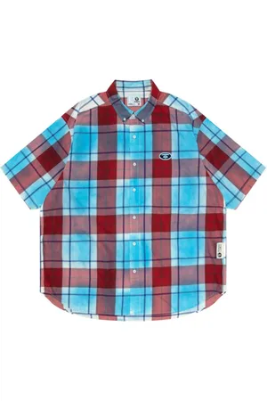 A Bathing Ape Logo-appliqué plaid shirt