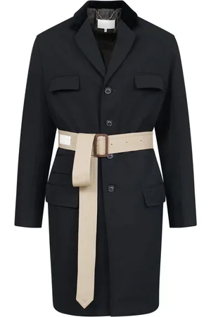 Maison Margiela Two-tone belted coat