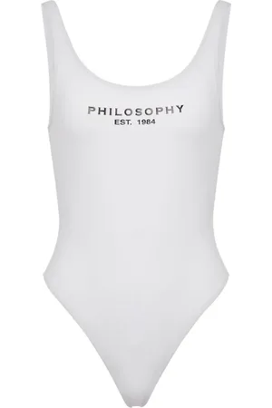 Serafini Logo-print low-back swimsuit