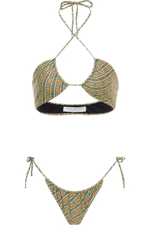 Serafini Checked bikini top