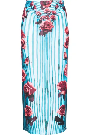 Jean Paul Gaultier Morphing floral-print pencil skirt
