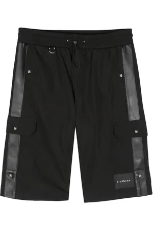 John Richmond Leather-trim bermuda shorts