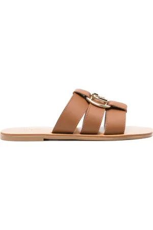 Liu Jo Logo-plaque leather slides