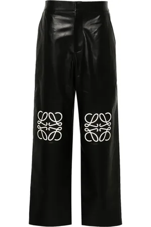Loewe Anagram-motif leather palazzo pants