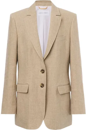 Alberta Ferretti Single-breasted linen blazer