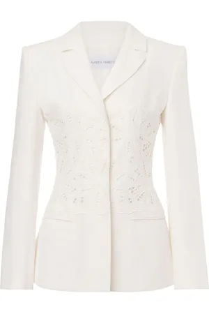 Alberta Ferretti Single-breasted broderie-anglaise blazer