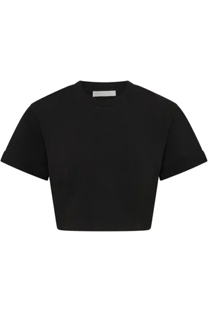 DION LEE Logo-embossed cropped T-shirt