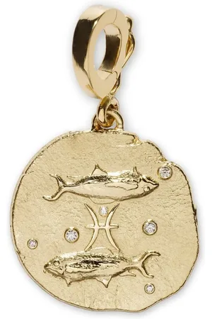 Azlee 18kt yellow small Of The Stars Pisces pendant charm
