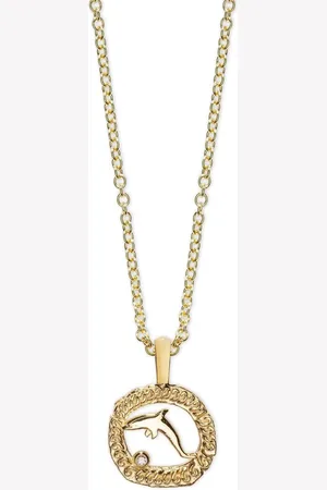 Azlee 18kt yellow Petite Of The Sea diamond necklace