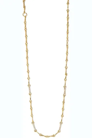 Azlee 18kt yellow small chain diamond necklace