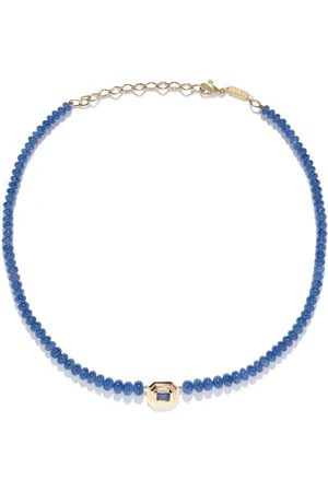 Azlee 18kt yellow Rich Staircase sapphire necklace