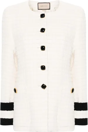 Gucci Collarless tweed jacket