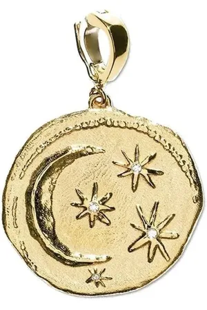 Azlee 18kt yellow small Cosmic diamond pendant charm