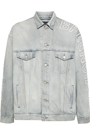 Balenciaga Logo-embroidered denim jacket