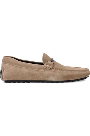 HUGO BOSS Branded-hardware suede loafers