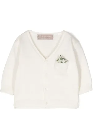 LA STUPENDERIA Ribbed-knit V-neck cardigan