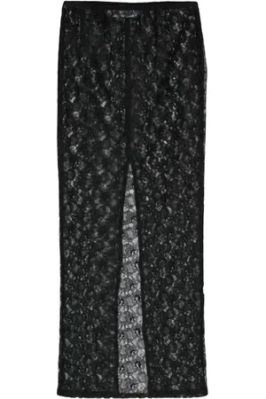 Chiara Ferragni Floral-lace midi skirt