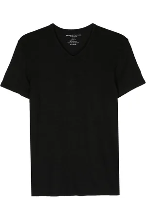 Majestic V-neck linen T-shirt