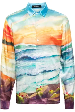 Nahmias Abstract-print silk shirt