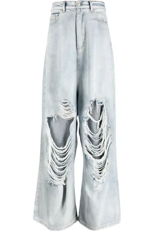 Natasha Zinko Distressed wide-leg jeans