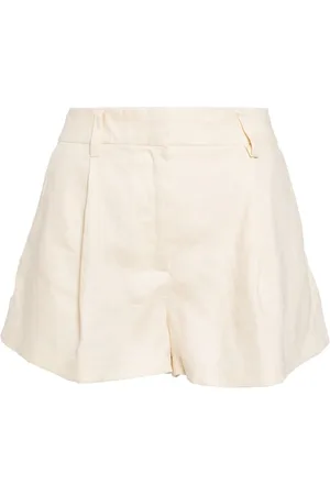 Reformation Alex pleat-detail linen shorts