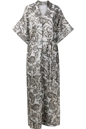 Olympiah Floral-embroidery floor-length dress