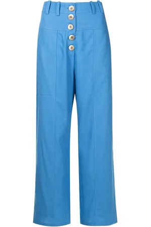 Olympiah Cropped button-front trousers