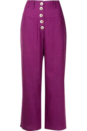 Olympiah Cropped button-front trousers
