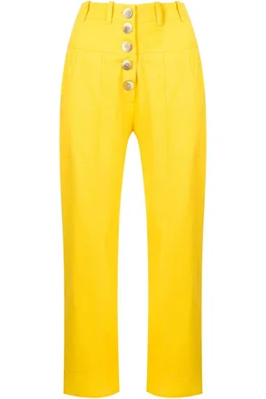 Olympiah Cropped button-front trousers