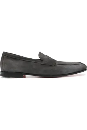 santoni Carlo suede loafers