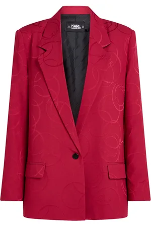 Karl Lagerfeld Patterned-jacquard satin blazer