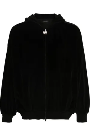 Balenciaga Rhinestone-embellished zip-up hoodie