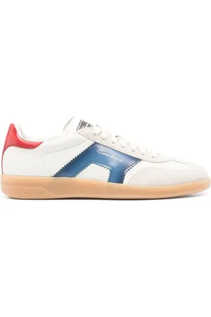 santoni Panelled leather sneakers