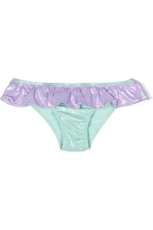 MC2 SAINT BARTH Ruffled foiled bikini bottoms