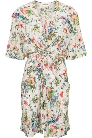 Zadig & Voltaire Rozom Twisted Garden-print minidress