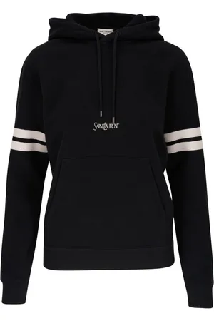 Saint Laurent Logo-embroidered organic-cotton hoodie
