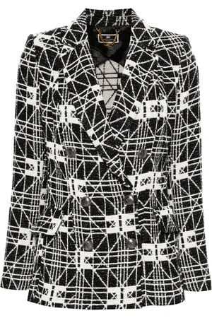 Elisabetta Franchi Logo-print tweed blazer