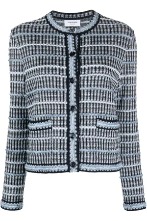 Thom Browne Crew-neck tweed cardigan